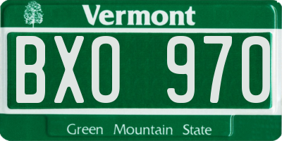VT license plate BXO970