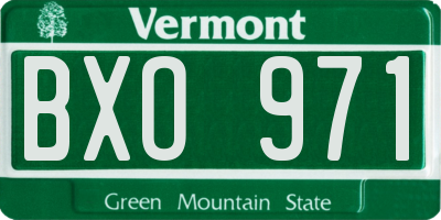 VT license plate BXO971