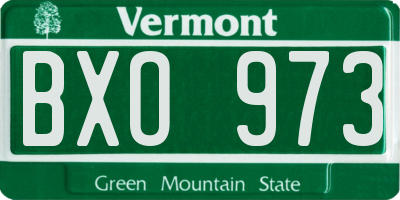 VT license plate BXO973