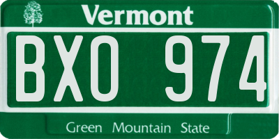 VT license plate BXO974
