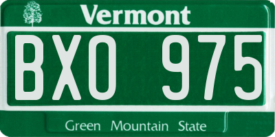 VT license plate BXO975