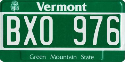 VT license plate BXO976
