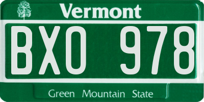 VT license plate BXO978