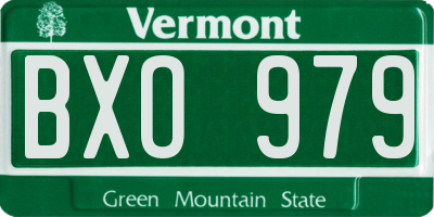 VT license plate BXO979