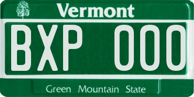 VT license plate BXP000