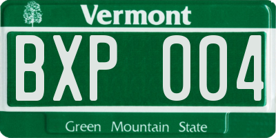 VT license plate BXP004