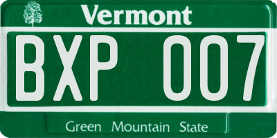VT license plate BXP007