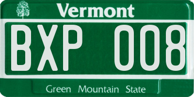 VT license plate BXP008