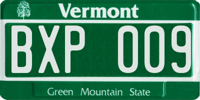 VT license plate BXP009
