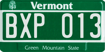 VT license plate BXP013
