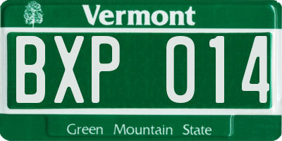 VT license plate BXP014