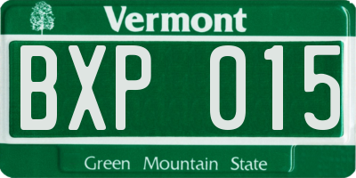 VT license plate BXP015