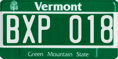 VT license plate BXP018