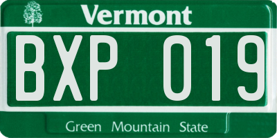 VT license plate BXP019