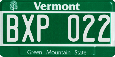 VT license plate BXP022