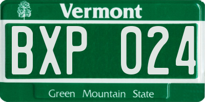 VT license plate BXP024