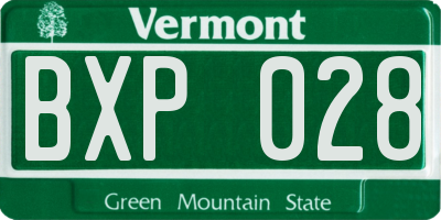 VT license plate BXP028
