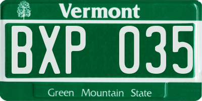 VT license plate BXP035