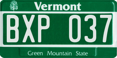 VT license plate BXP037