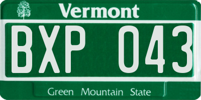 VT license plate BXP043