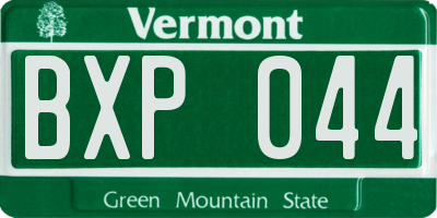 VT license plate BXP044