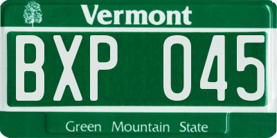 VT license plate BXP045