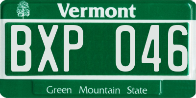 VT license plate BXP046