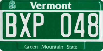VT license plate BXP048