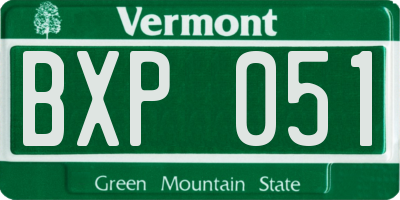 VT license plate BXP051