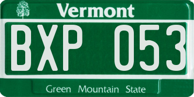 VT license plate BXP053