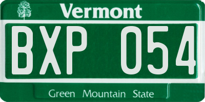 VT license plate BXP054