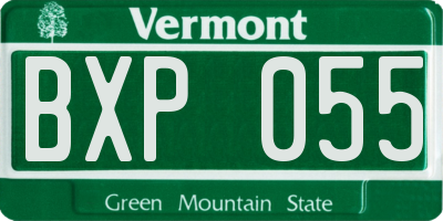 VT license plate BXP055