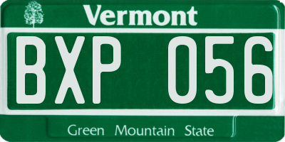 VT license plate BXP056