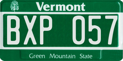 VT license plate BXP057