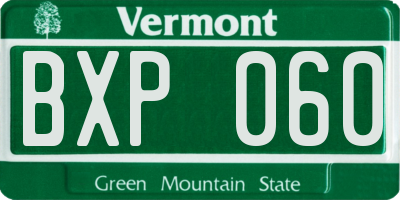 VT license plate BXP060
