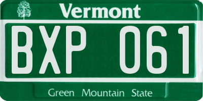 VT license plate BXP061