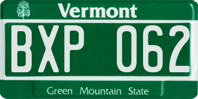 VT license plate BXP062