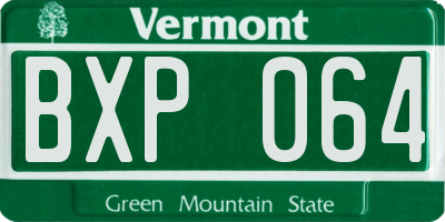 VT license plate BXP064