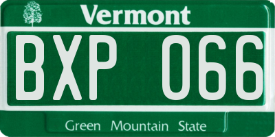 VT license plate BXP066