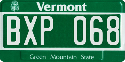 VT license plate BXP068