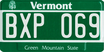 VT license plate BXP069
