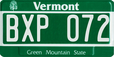 VT license plate BXP072