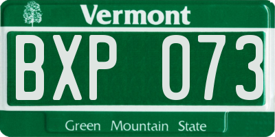 VT license plate BXP073