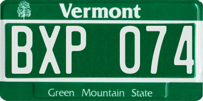 VT license plate BXP074