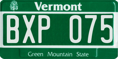 VT license plate BXP075