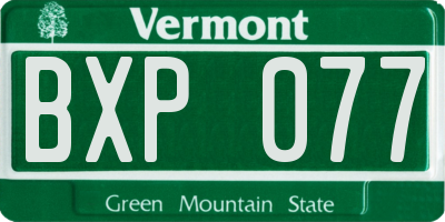 VT license plate BXP077
