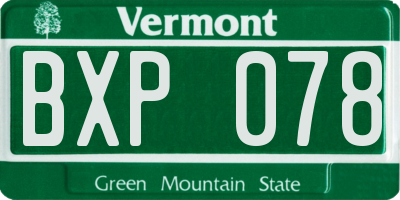 VT license plate BXP078