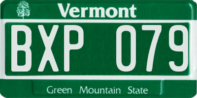 VT license plate BXP079