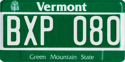 VT license plate BXP080