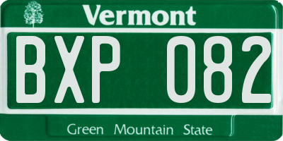 VT license plate BXP082